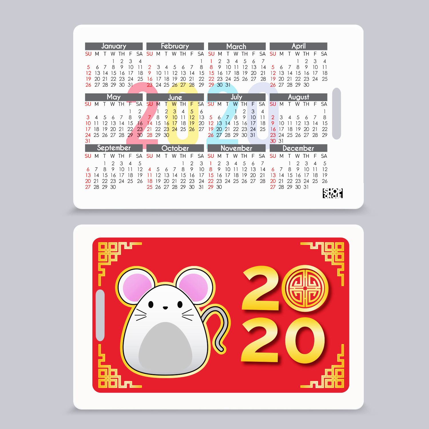 Year of the Rat Calendar Tags with Loop