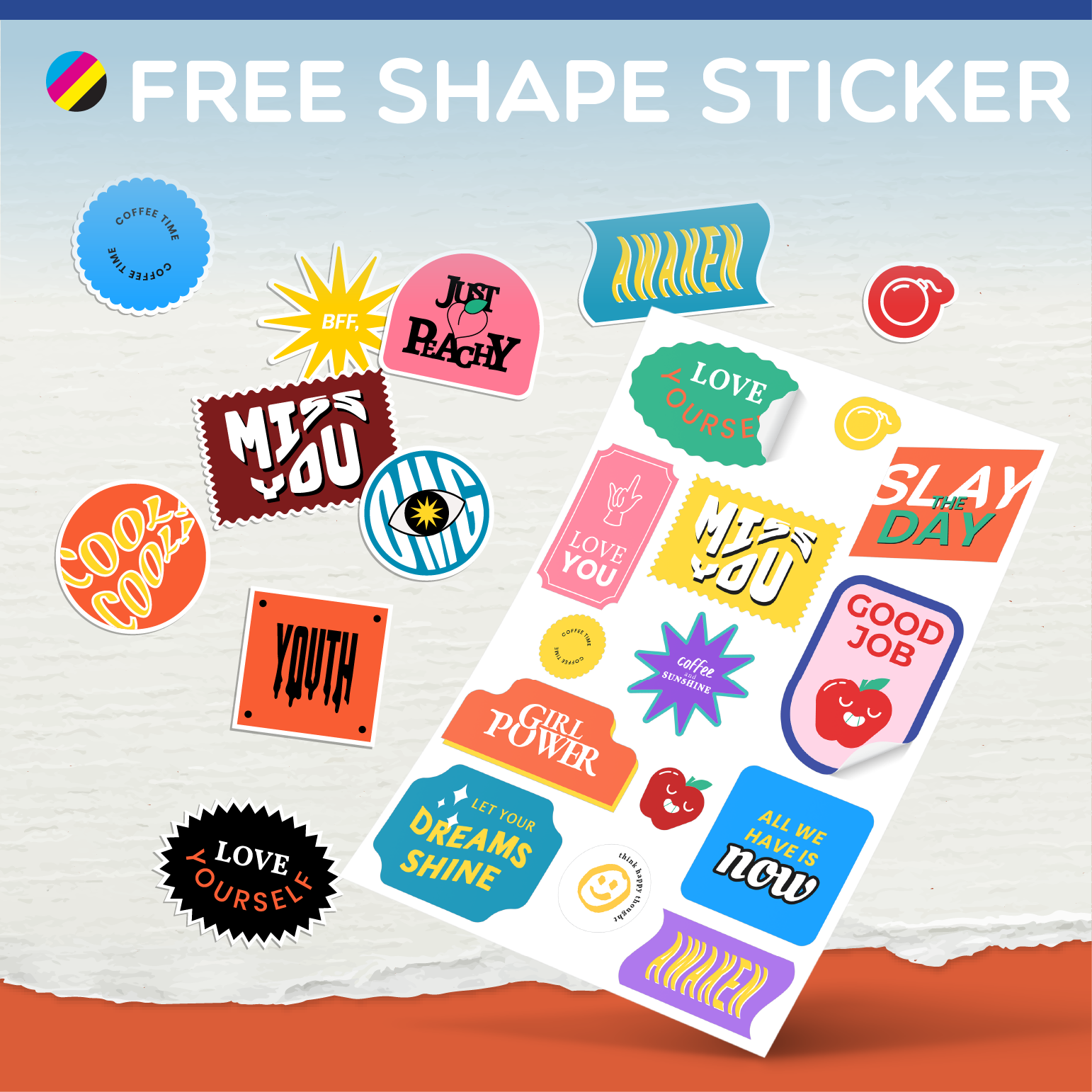 สติ๊กเกอร์ไดคัท รูปทรงกำหนดเอง