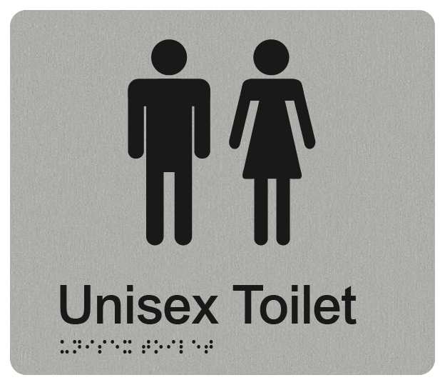 Unisex Toilet Braille Sign
