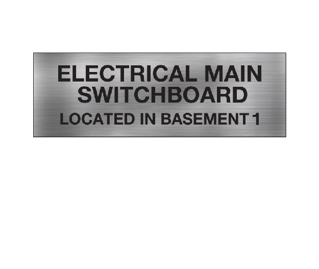Electrical Main Switchboard Located in basement 1 Electrical Main Switchboard Located in basement 1