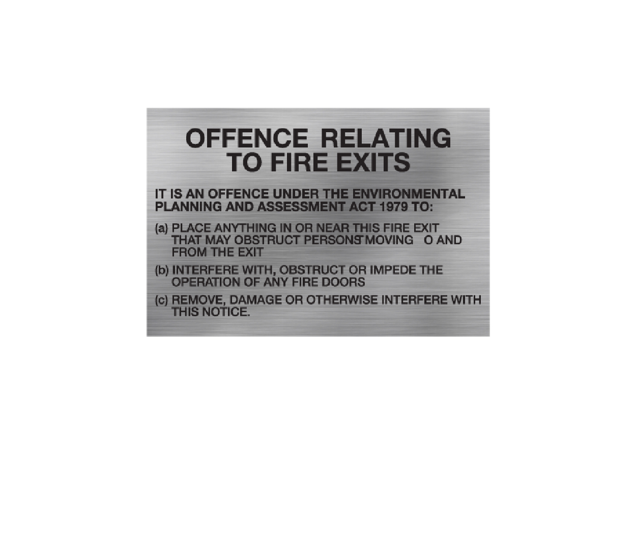 Notice Offence Relating To Fire Exits