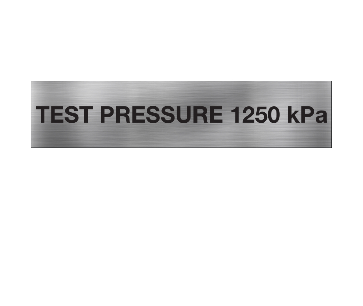 Test Pressure 1250 kPa