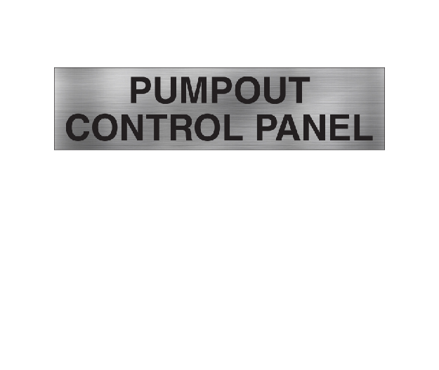 Pumpout Control Panel Pumpout Control Panel