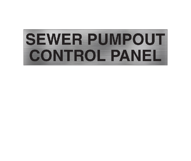 Sewer Pumpout Control Panel Sewer Pumpout Control Panel