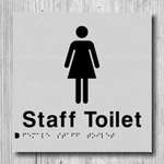  Female Staff Toilet Sign FSffT-SILVER