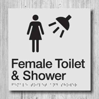 Female Toilet & Shower Sign FTS-SILVER