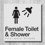 Female Toilet & Shower Sign FTS-SILVER