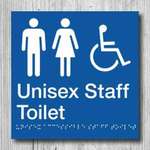  Unisex Accessible Staff Toilet Sign MFDSffT-BLUE