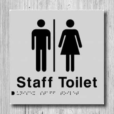  Unisex Staff Toilet Sign MFSffT-SILVER