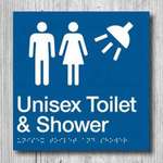 Unisex Toilet & Shower Sign MFTS-BLUE
