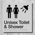 Unisex Toilet & Shower Sign MFTS-SILVER