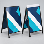 Permanent ACP panels and changeable corflute inserts — illustrative comparison