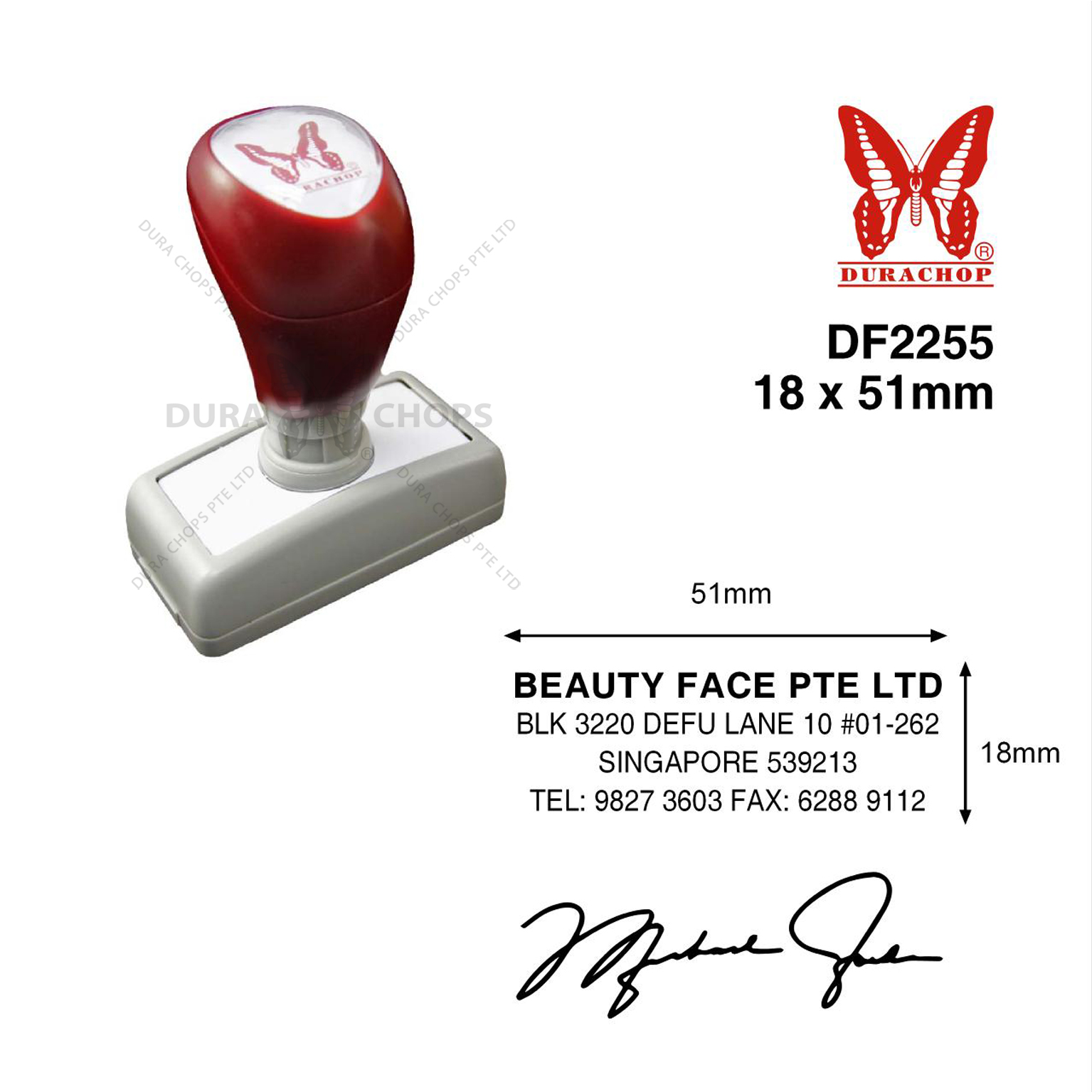 Signature Stamp  Online Customization: Table Seal - Dura Chops