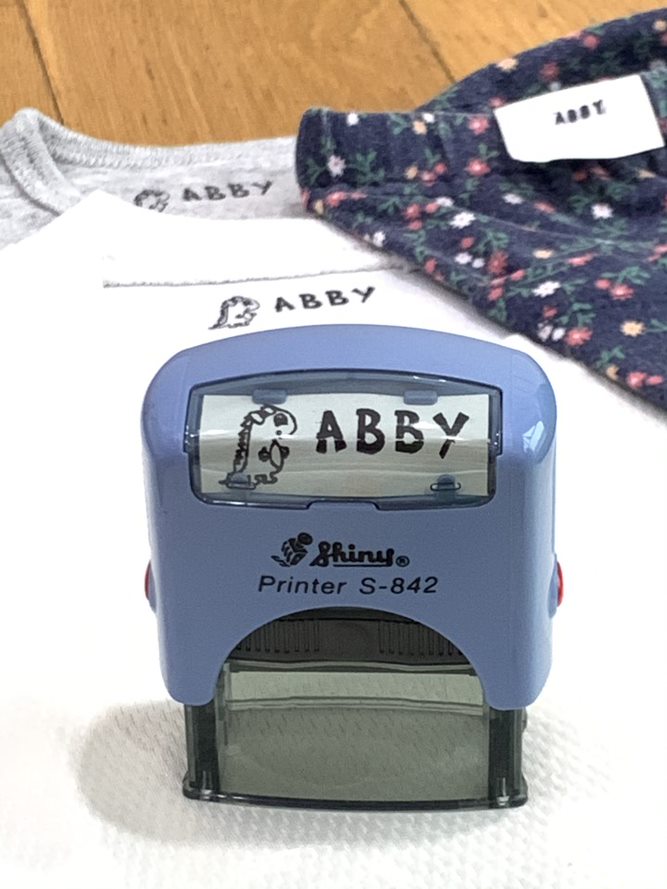 Customize Textile stamp S842 + Bottle ink (Black color)