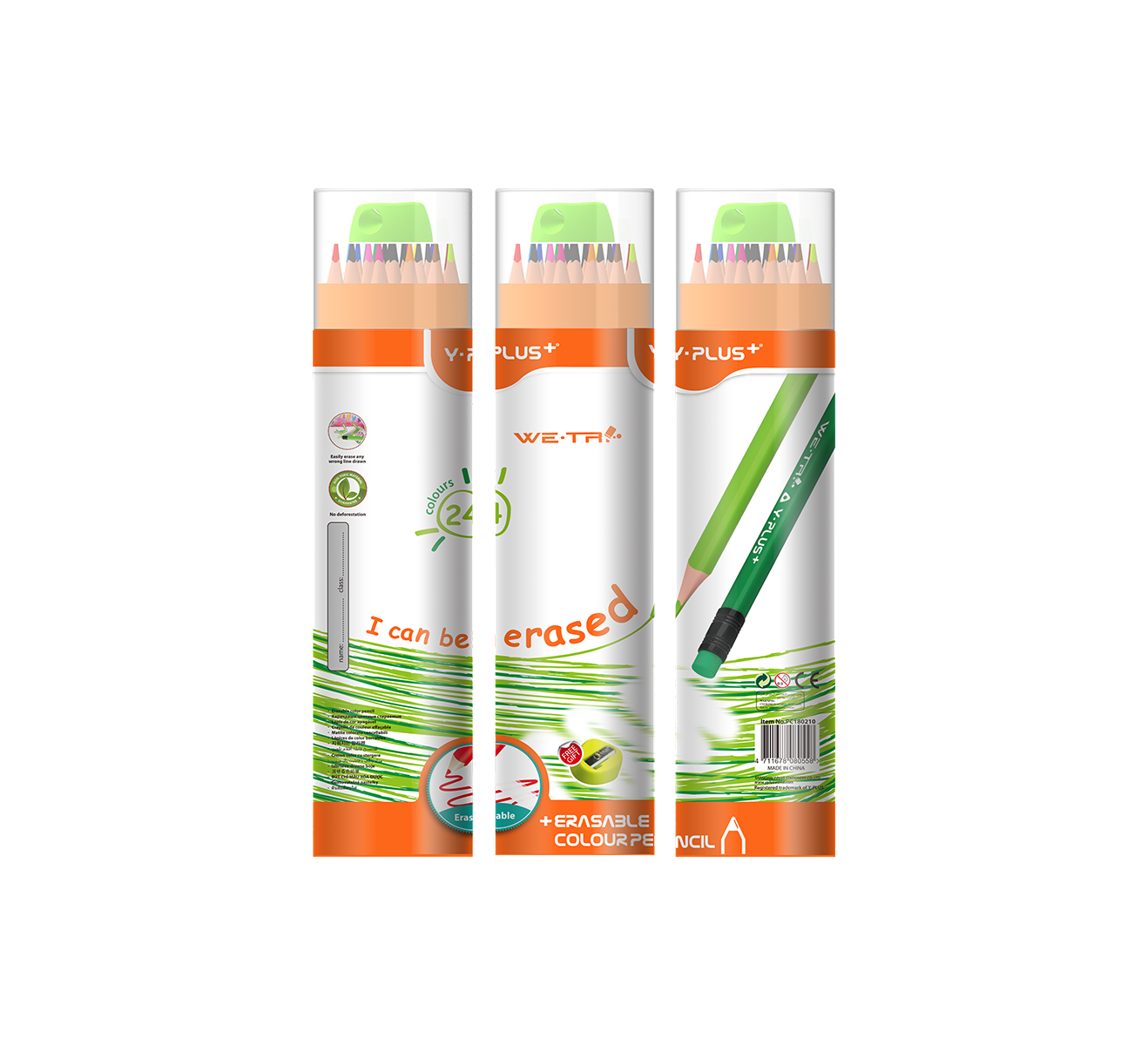 Erasable Colour Pencil - WE-TRI with eraser