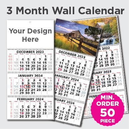 Three Month Wall Calendar