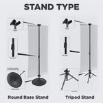 Bunting with tripod stand