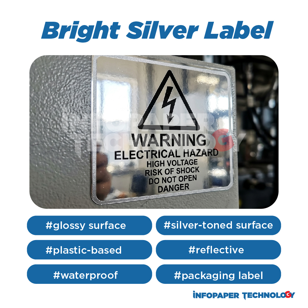 bright silver sticker