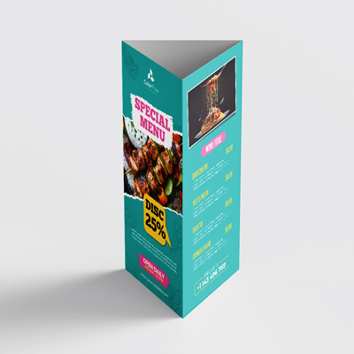 Three-Side Table Tent Card Printing Dubai
