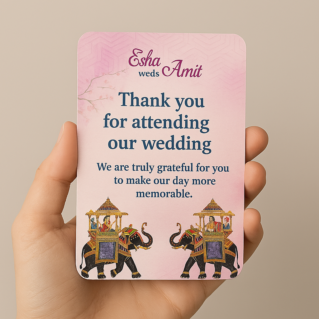 Vip Thank You Notes Easily Upload Designs for Your Luxe paper Regular Thankyou Card