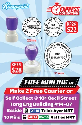Round Self Inking Singapore Company Rubber Stamp