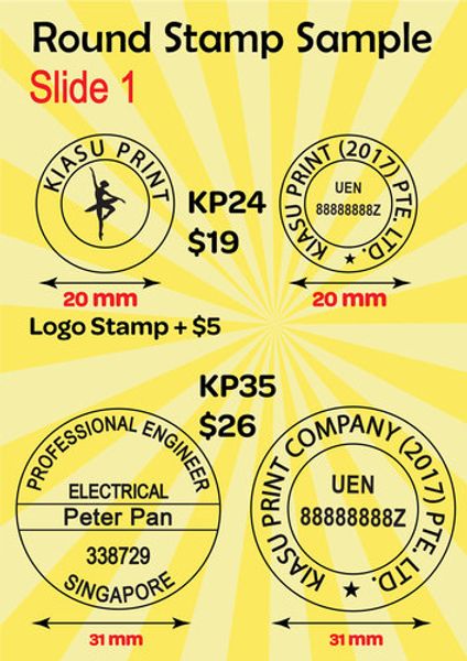 Instant & Customizable Round Self Inking Singapore Rubber Stamps & Chop ...