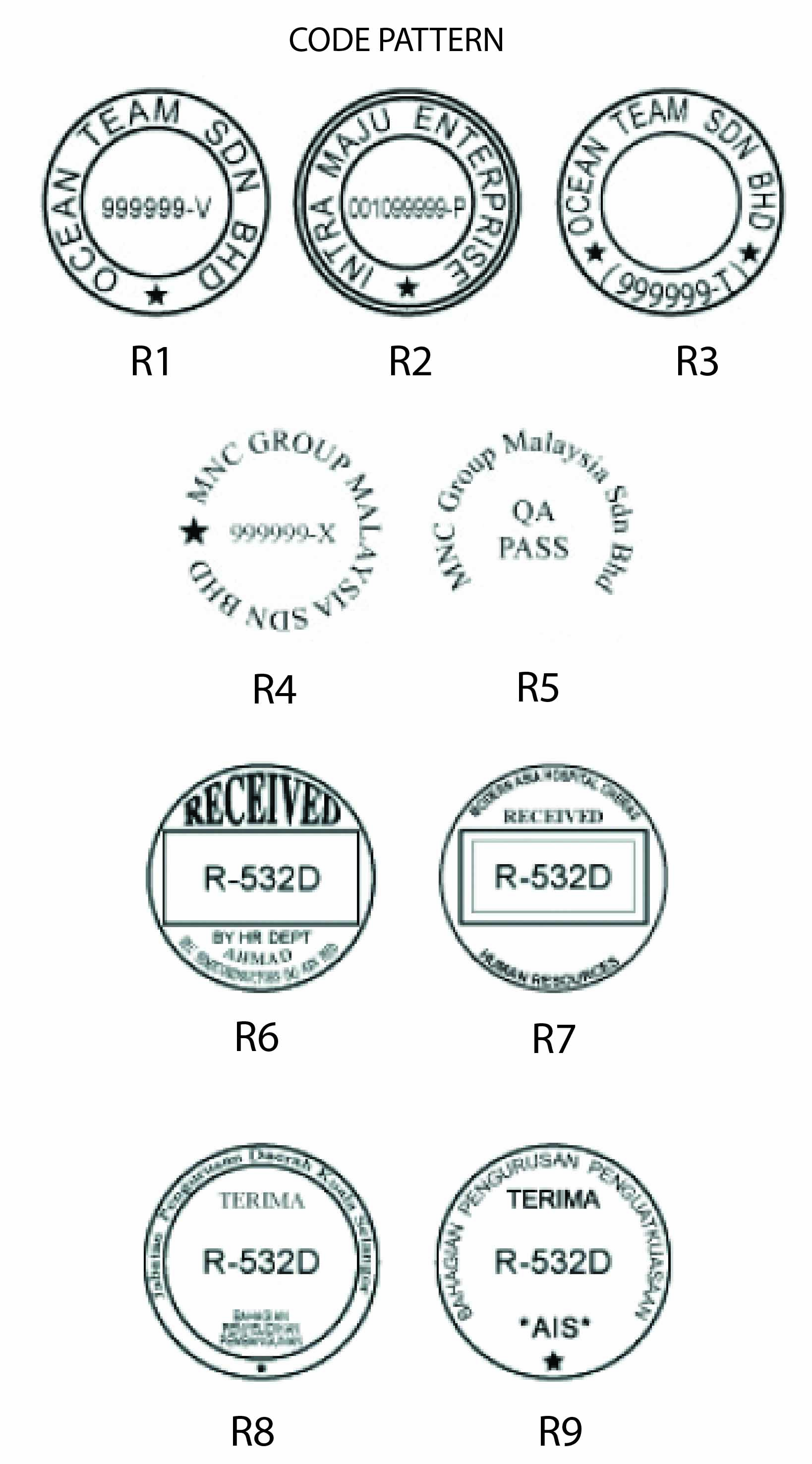 Polymer Index Stamps