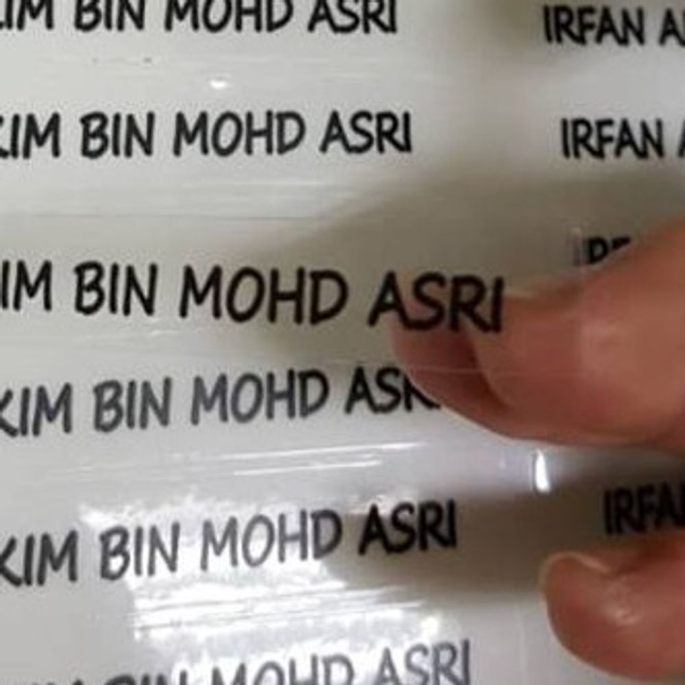 Waterproof Transparent Name Sticker
