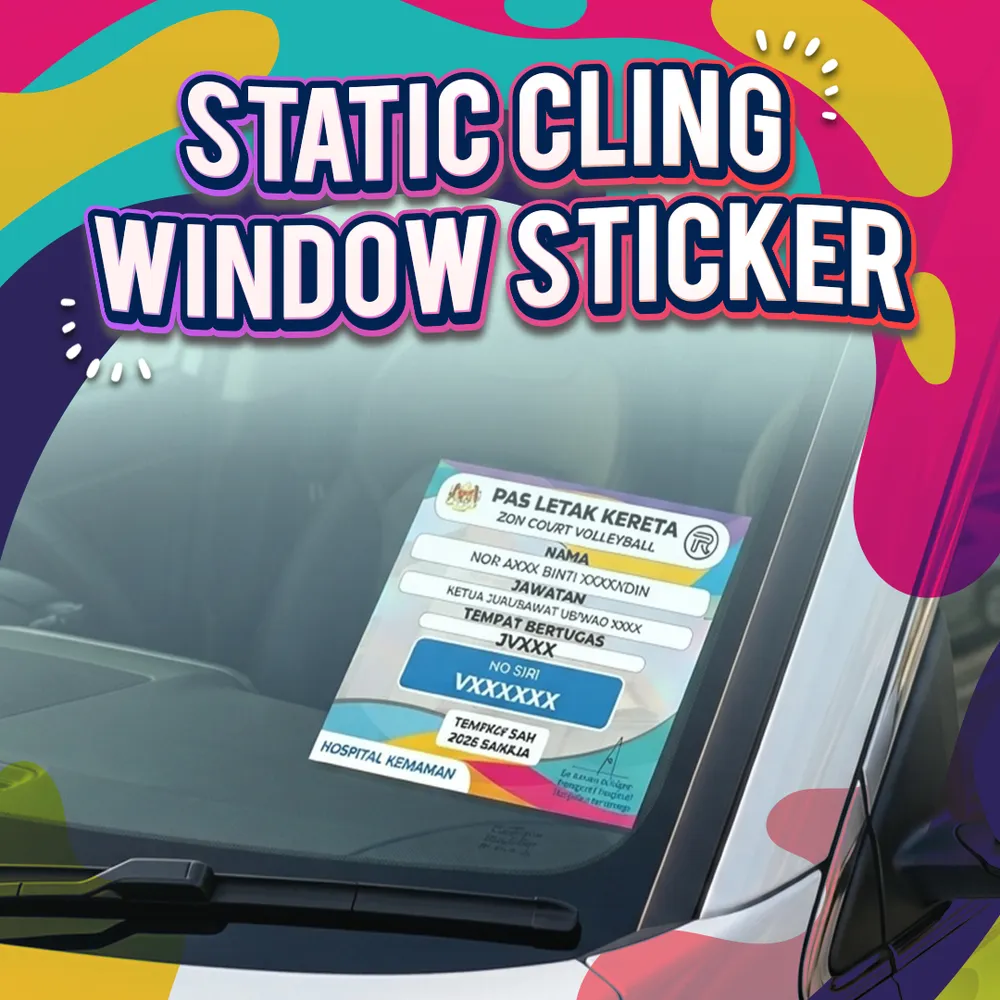 Standard Size Static Cling Window Sticker