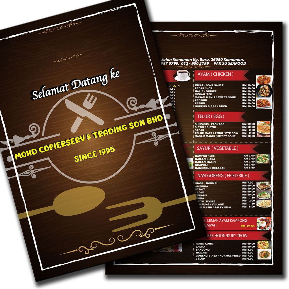 Food Menu Print