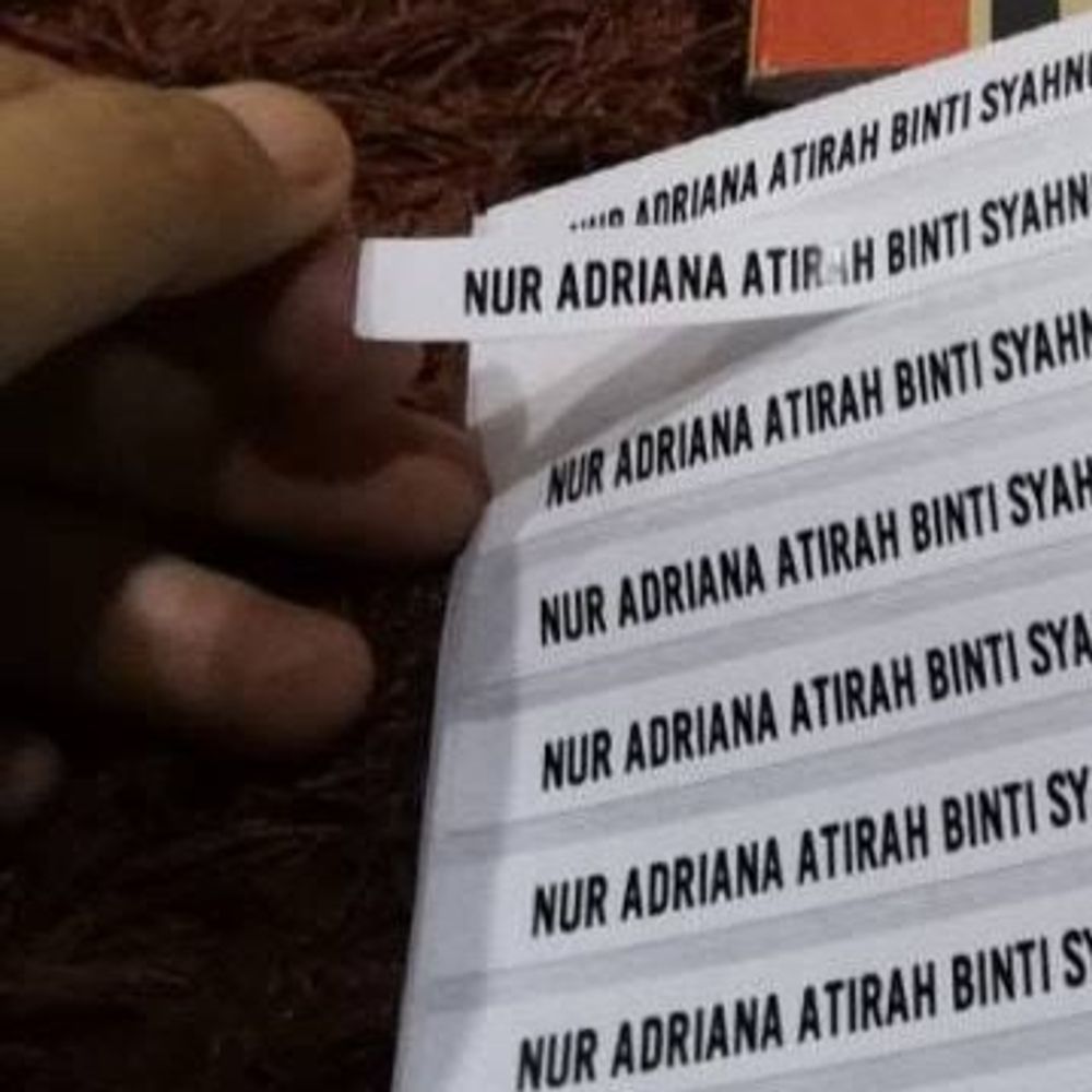 Waterproof White Name Sticker