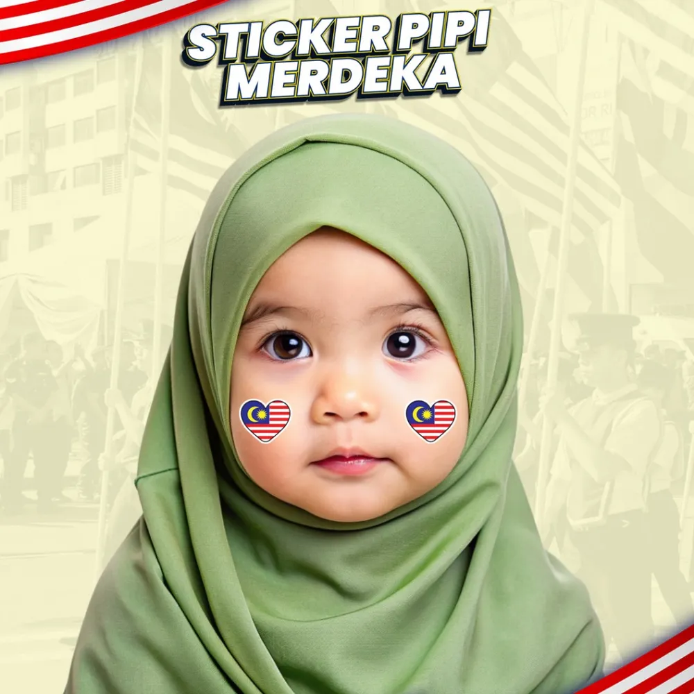 Merdeka and Malaysia Day Face Sticker
