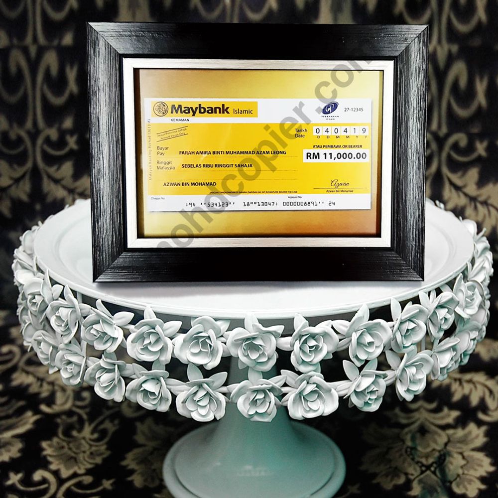 Replika Cek Hantaran Berbingkai 4