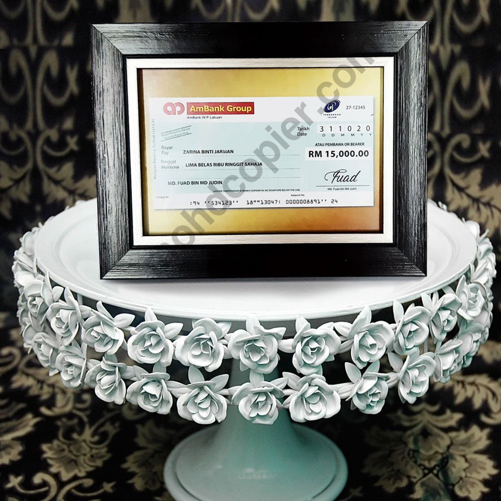 Replika Cek Hantaran Berbingkai 5