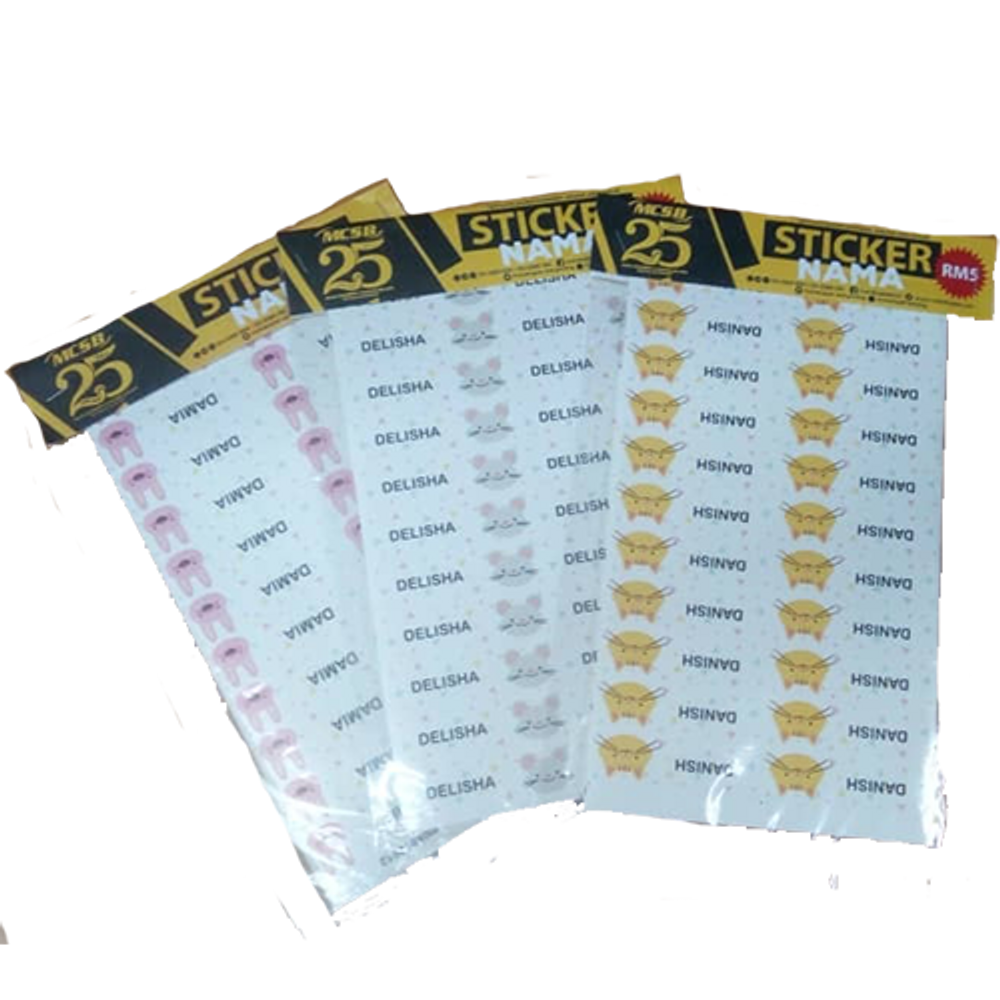 Cartoon / Color Name Sticker 3