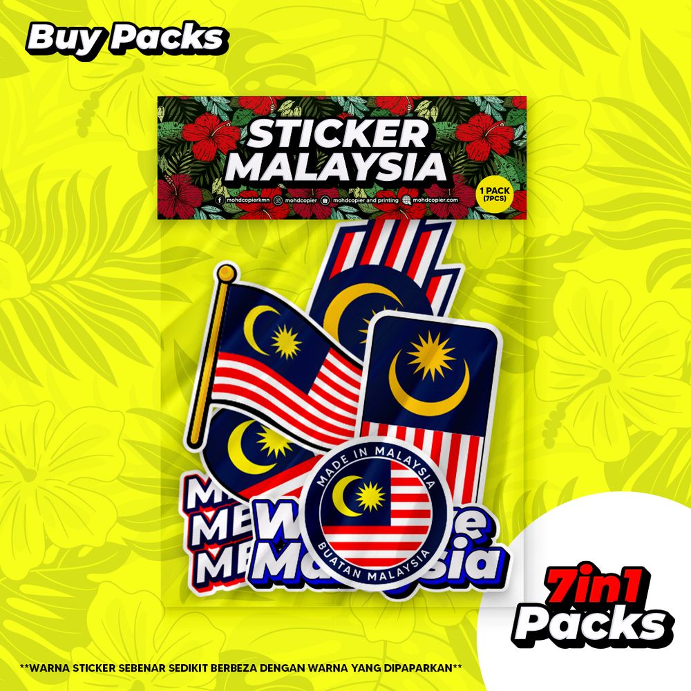 Waterproof sticker malaysia merdeka day