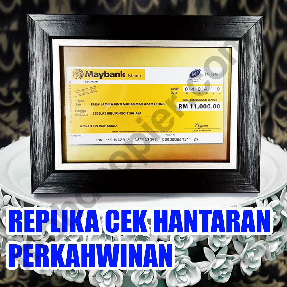 Replika Cek Hantaran Berbingkai 1