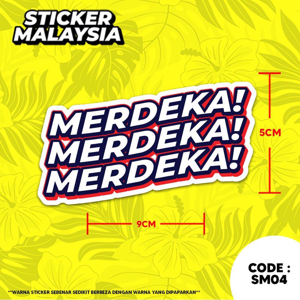 Waterproof sticker malaysia merdeka day