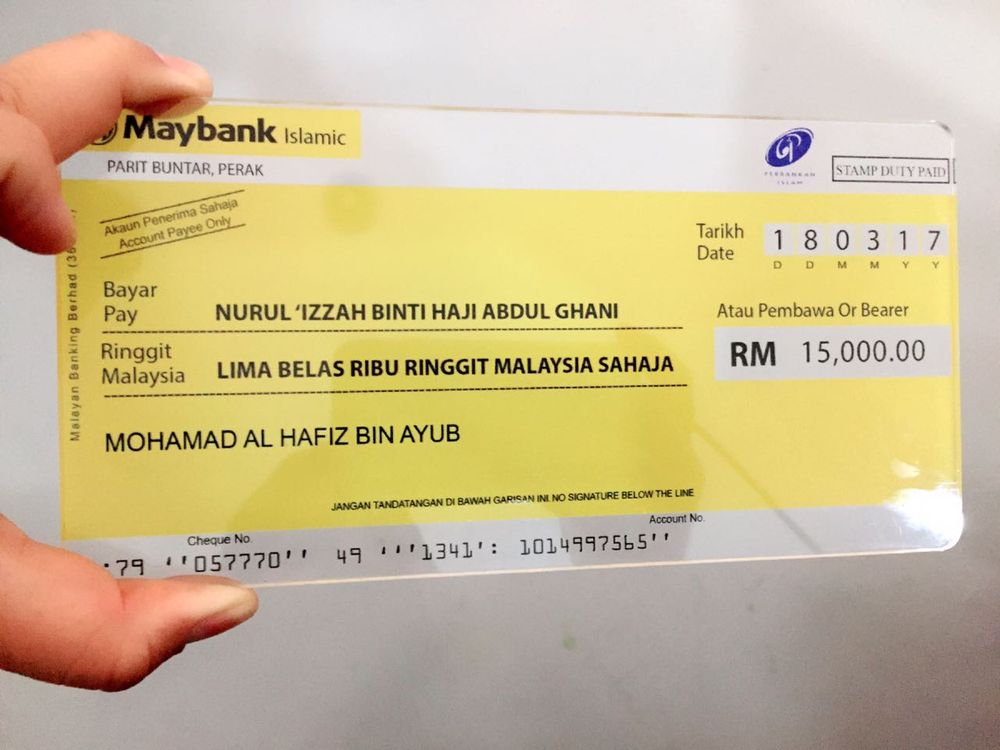 Replika Cek Hantaran 3