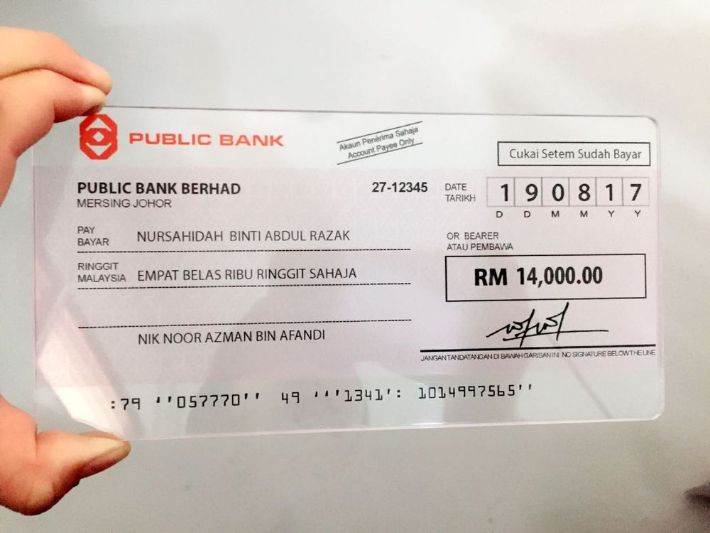 Replika Cek Hantaran 2