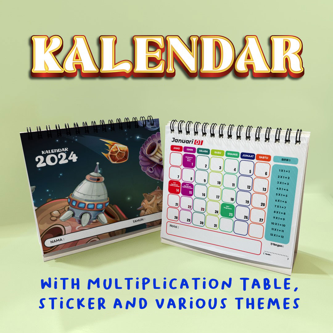 Desk Calendar with Multiplication Table
