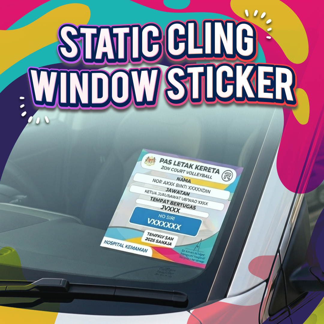 Standard Size Static Cling Window Sticker