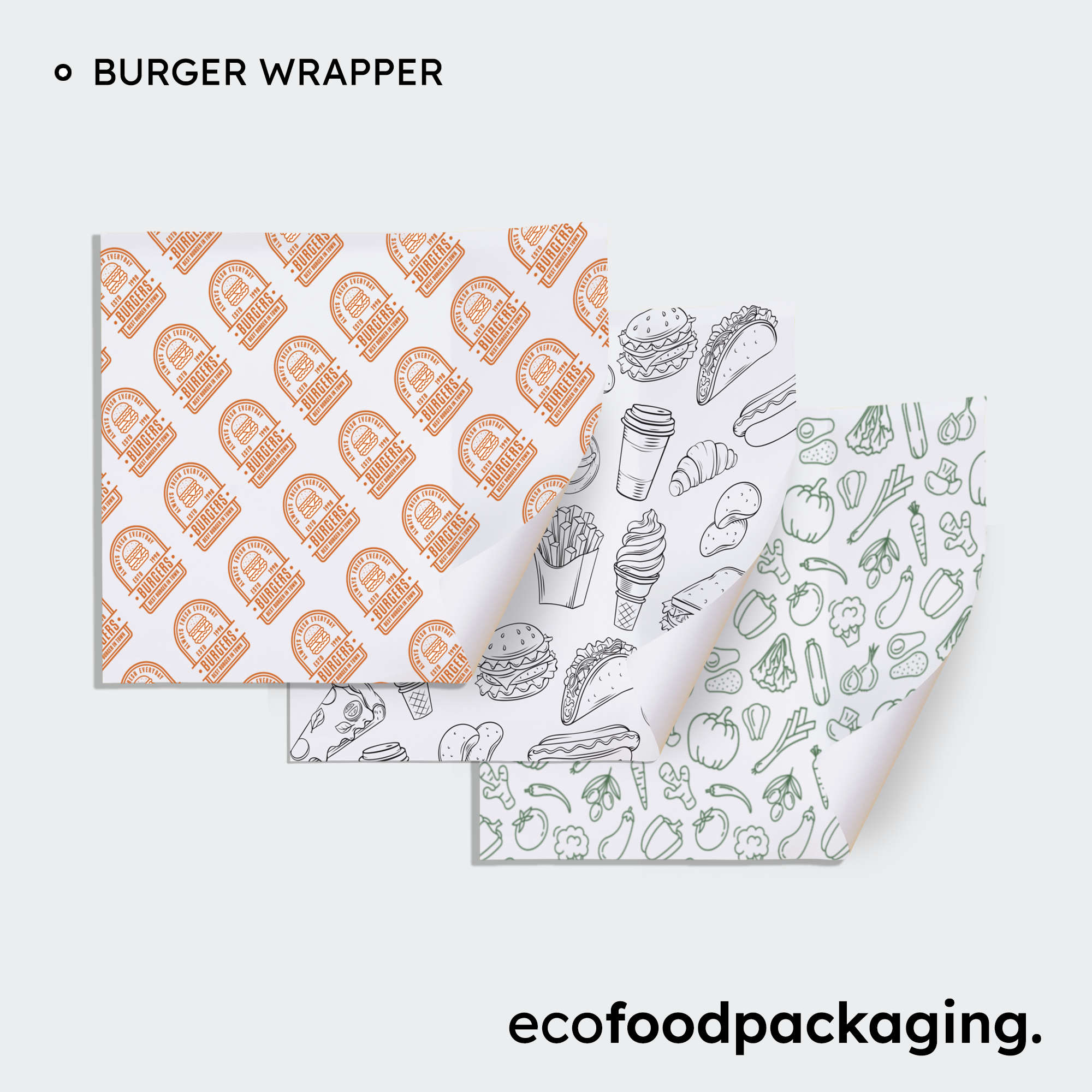 (With Printing) Eco Burger Wrapper