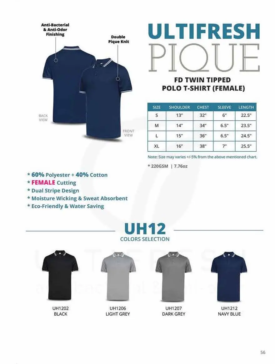 UH12 FD TWIN TIPPED POLO (FEMALE)