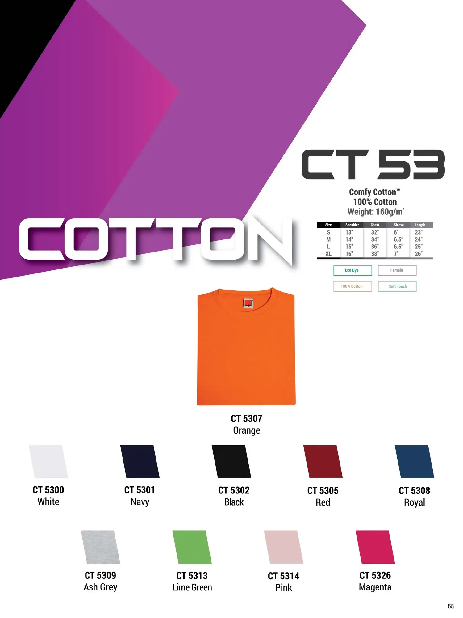 CT53 COTTON T-SHIRTS (FEMALE)