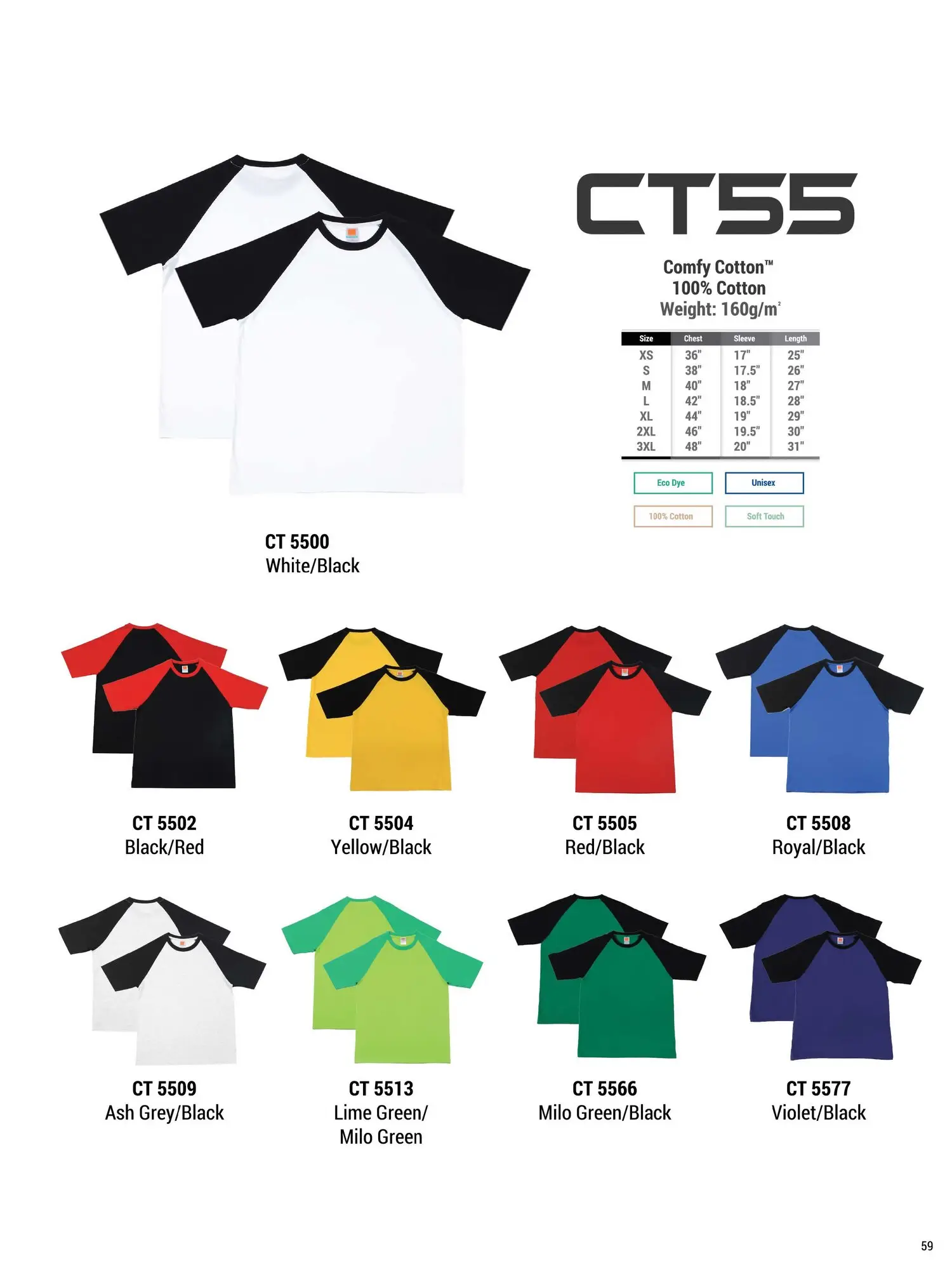 CT55 COTTON RAGLAN