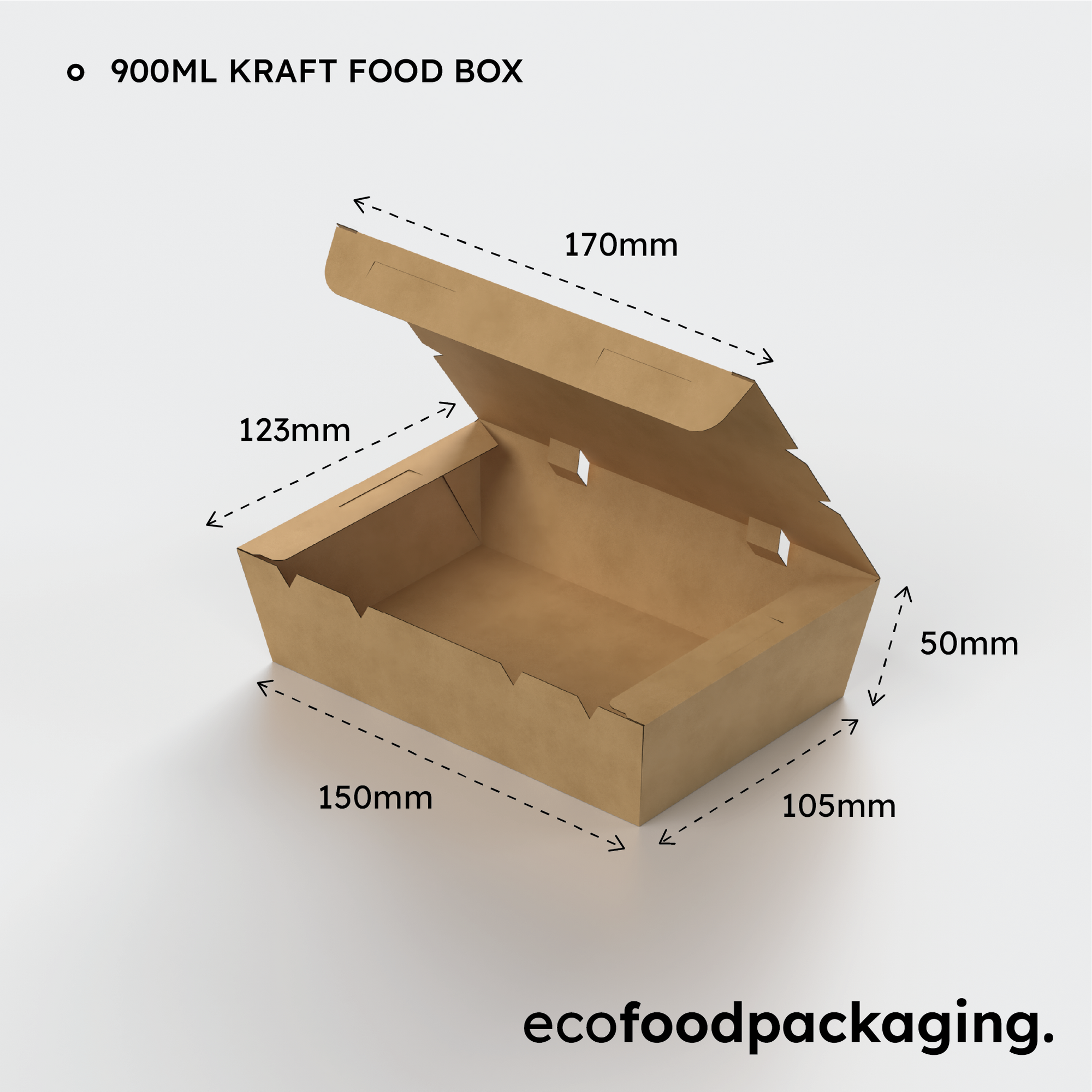 900ml Kraft Food Box