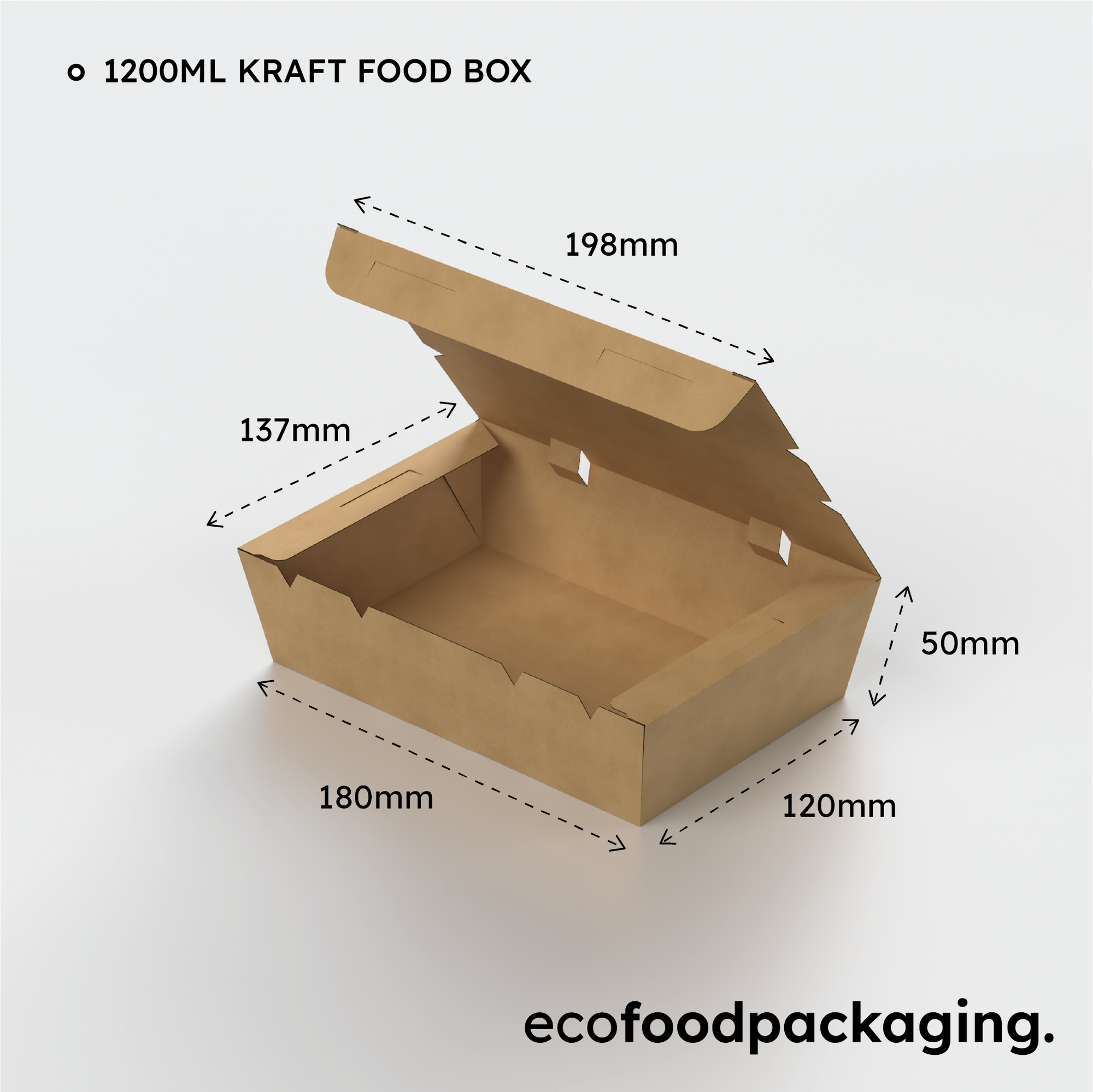 1200ml Kraft Food Box