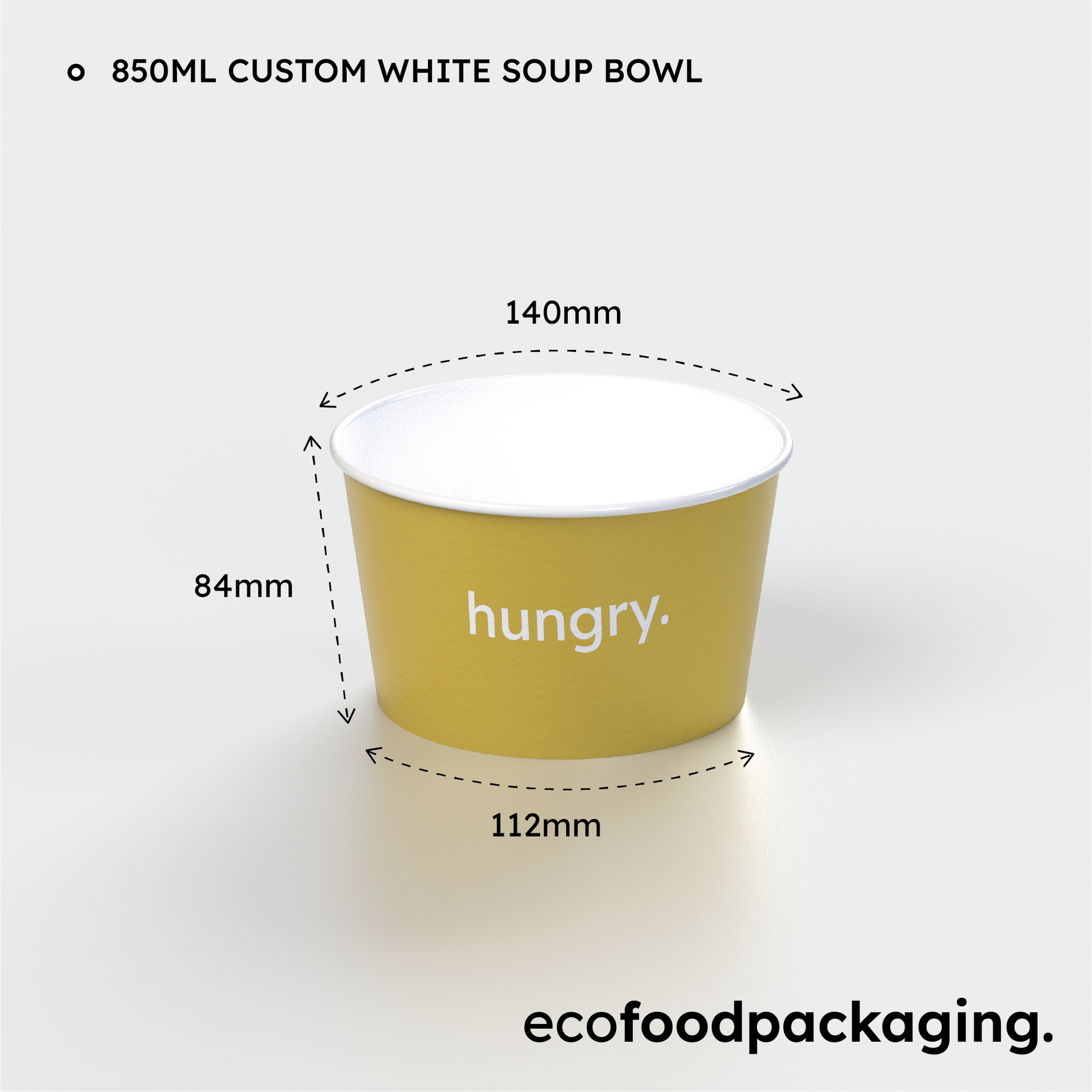 850ml Custom White Soup Bowl