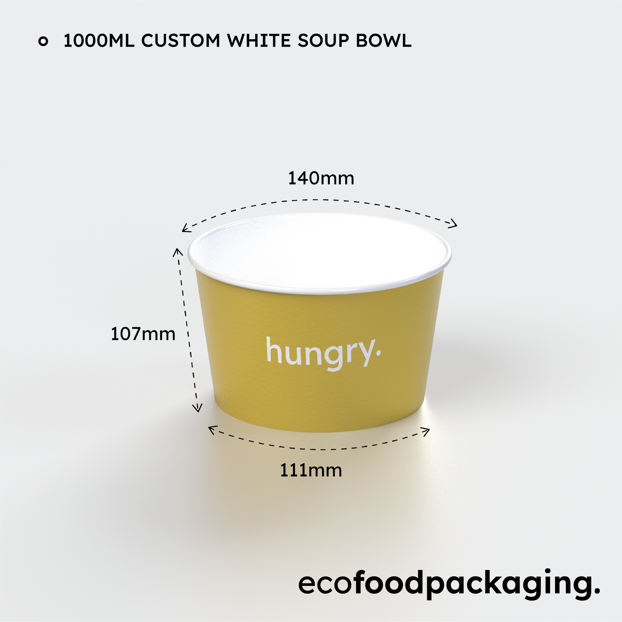 1000ml Custom White Soup Bowl